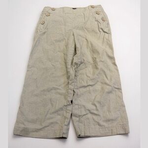 LARRY LEVINE Linen Blend Wide Leg Cropped Culottes Size 8